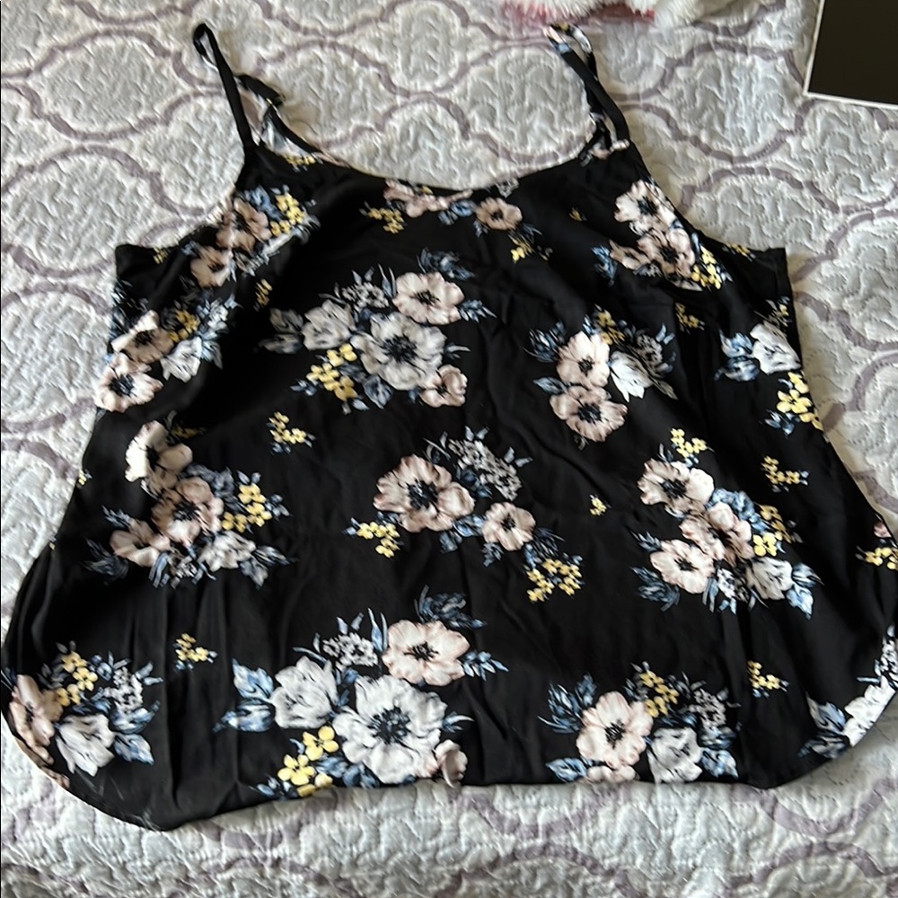 Torrid Black Floral Camisole Relaxed Fit